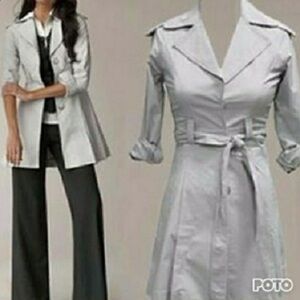 Cabi 917 Gray Cloud Spring Trench Coat S